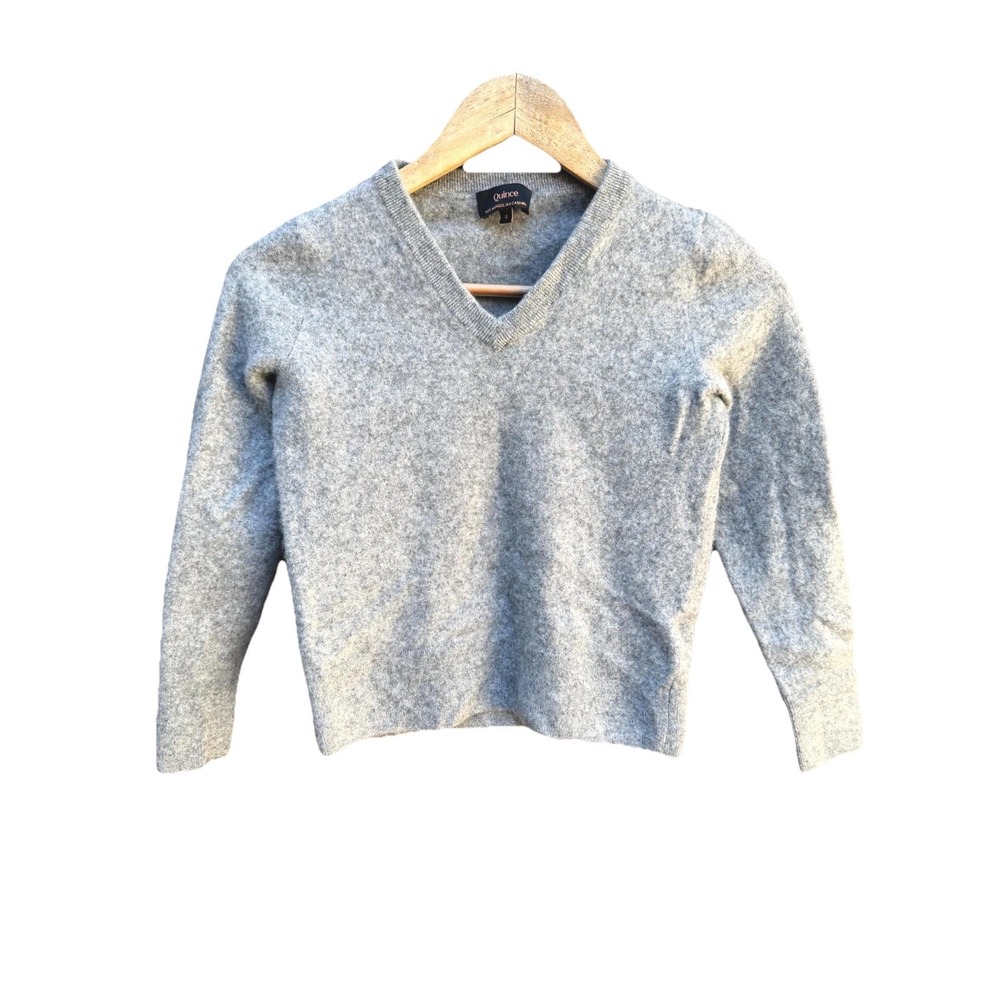 Quince Sweater Women's Small Gray Heather Mongolian Cashmere V Neck Gorpcore